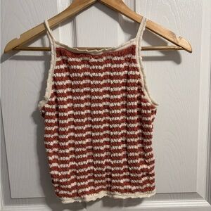 American Eagle Outfitters Orange and White Striped Camisole